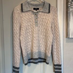 Vivi Elena Cable Knit Polo Sweater